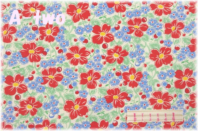 moda　30S PLAYTIME　GARDEN GROWING　RED　33630-11　（約110cm幅×50cm）