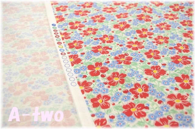 moda　30S PLAYTIME　GARDEN GROWING　RED　33630-11　（約110cm幅×50cm）