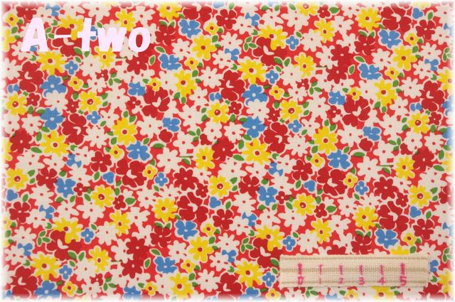 WINDHAM FABRICS　Garden　レッド　52738-1　（約110cm幅×50cm）