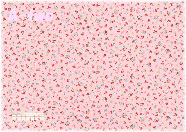 ミニミニチェリー　ピンク　AT826444-A　（約110cm幅×50cm）