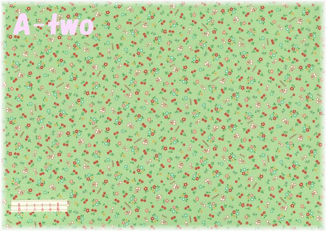 ミニミニチェリー　グリーン　AT826444-B　（約110cm幅×50cm）