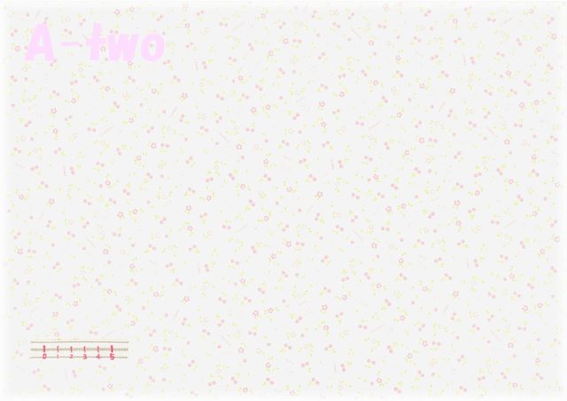 ミニミニチェリー　生成×パステル　AT826444-E　（約110cm幅×50cm）