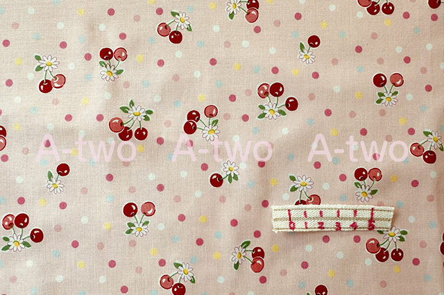 【A-two限定販売】　Cherry Drop　パステルピンク　AT-829863-2　（約110cm幅×50cm）
