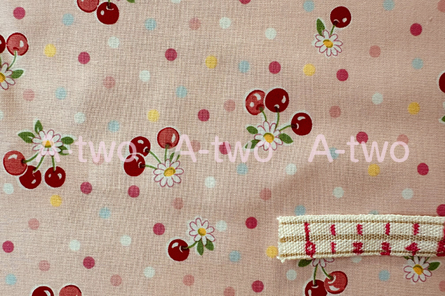 【A-two限定販売】　Cherry Drop　パステルピンク　AT-829863-2　（約110cm幅×50cm）
