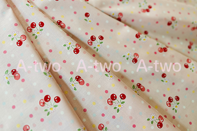 【A-two限定販売】　Cherry Drop　パステルピンク　AT-829863-2　（約110cm幅×50cm）
