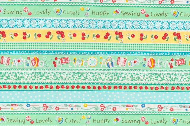 Sewing Ribbon　グリーン　AT829882-D　（約110cm幅×50cm）