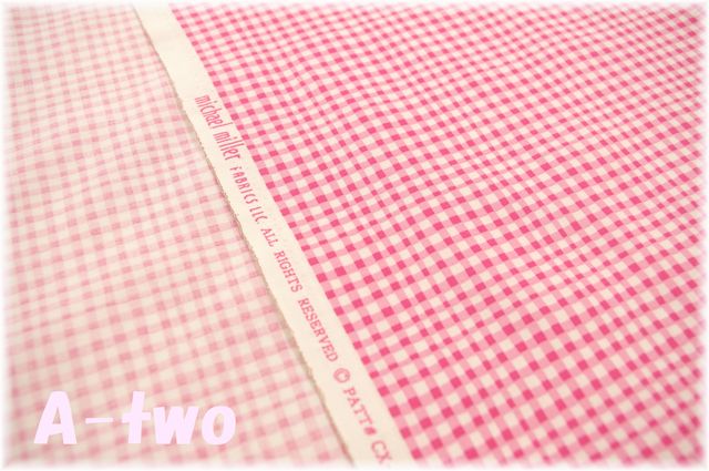 MICAEL MILLER　GINGHAM PLAY　CX7161-PINK　（約110cm幅×50cm）