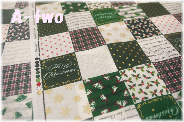 Handworks Fabric　クリスマス　スクエア　DX10264S-B　（約110cm幅×50cm）