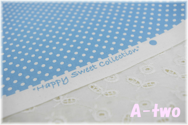 Happy Sweet Collection　ミニドット　ブルー　HS1283-13　（約110cm幅×50cm）