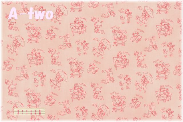 Quilt Gate　Dear Little World　Weekly　ピンク　LW2030-15-D　（約110cm幅×50cm）