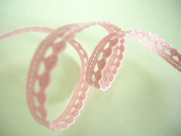 オリジナルプチレース　ピンク （巾約0.9cm×1m）