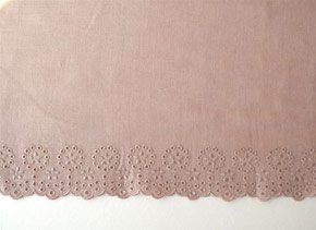 LECIEN　Wガーゼ   Embroidery Lace ベージュ (約107cm巾×50cm）