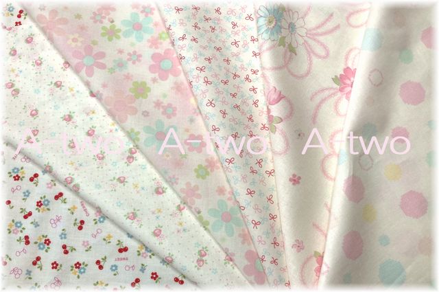 The Vintage Flower Sampler Quilt　ベース布6枚セットB　（1枚の大きさ約33cm×35cm）